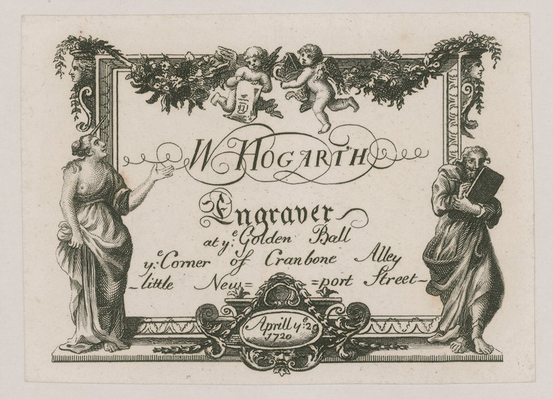 Biglietto da visita per W Hogarth da William Hogarth