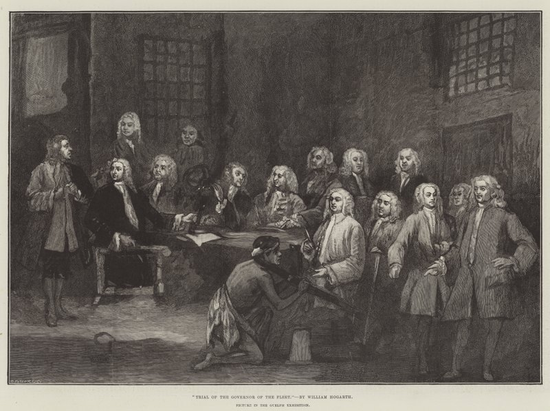 Processo al governatore della flotta da William Hogarth