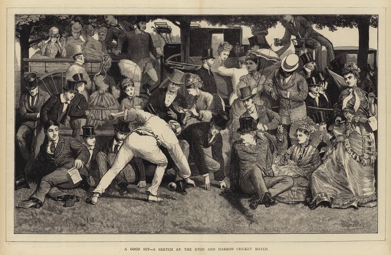 Un buon colpo, uno schizzo alla partita di cricket tra Eton e Harrow da William III Bromley