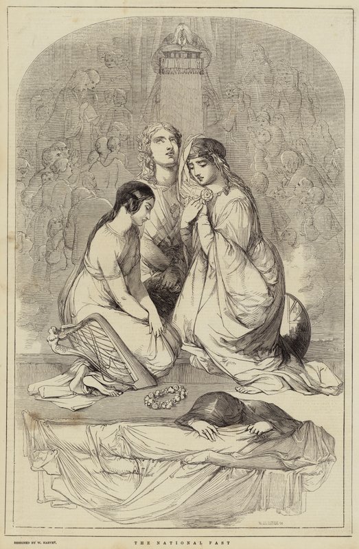 Il digiuno nazionale, disegnato da W Harvey da William James Linton