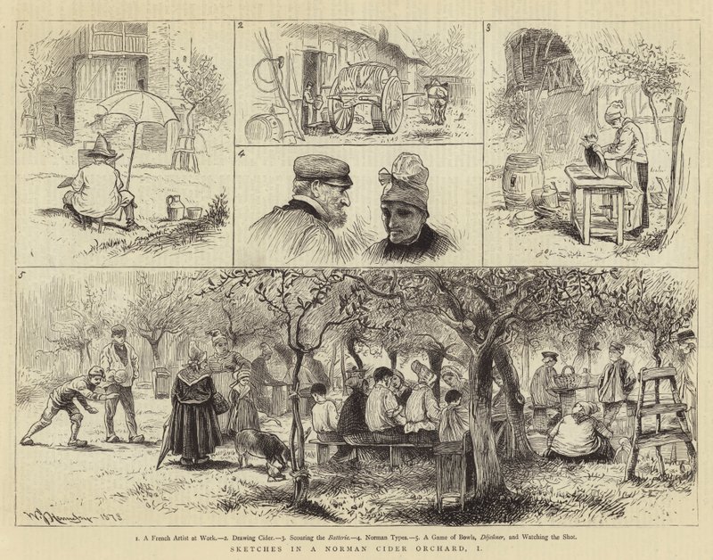 Schizzi in un frutteto di mele normanno, I da William John Hennessy