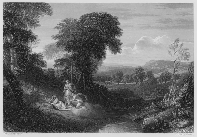 La nascita di Belphoebe e Amorett, dal quadro nella Collezione Reale da William Leighton (after) Leitch