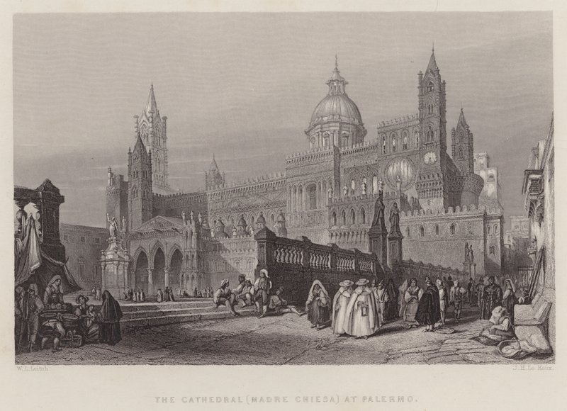 La Cattedrale (Madre Chiesa) a Palermo (incisione) da William Leighton Leitch