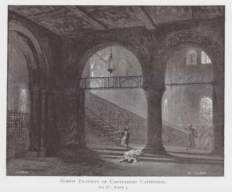 Transetto nord della Cattedrale di Canterbury da William Lewis (after) Telbin