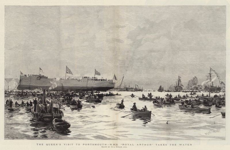 La visita della regina a Portsmouth, HMS Royal Arthur prende l