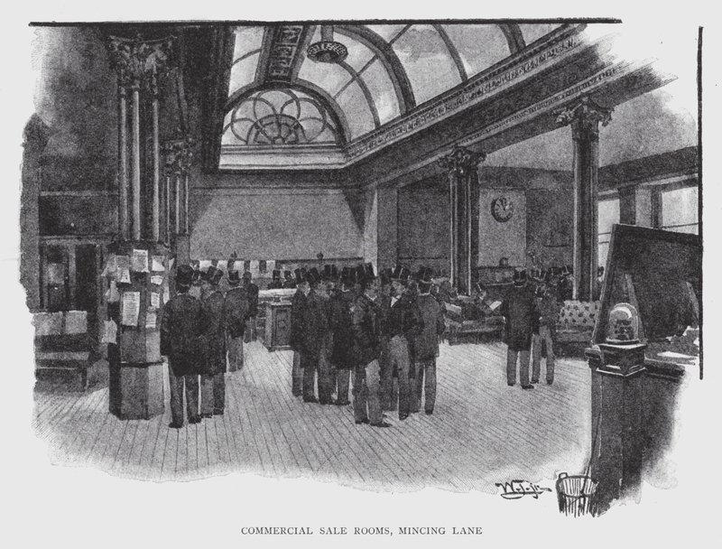 Commercial Sale Rooms, Mincing Lane da William Luker