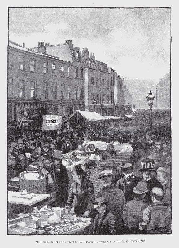 Middlesex Street, ex Petticoat Lane, di domenica mattina da William Luker