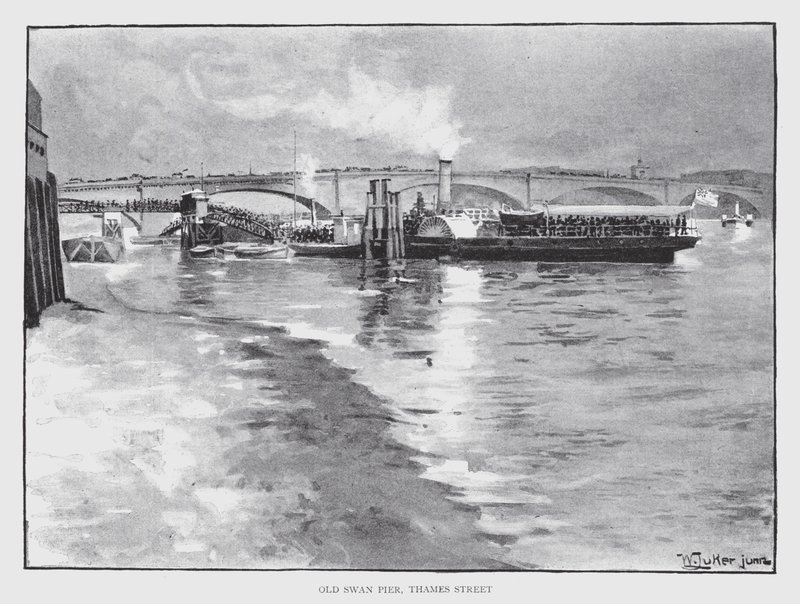 Old Swan Pier, Thames Street da William Luker