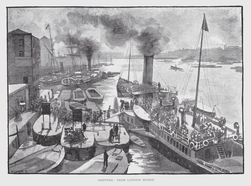 Navigazione, da London Bridge da William Luker