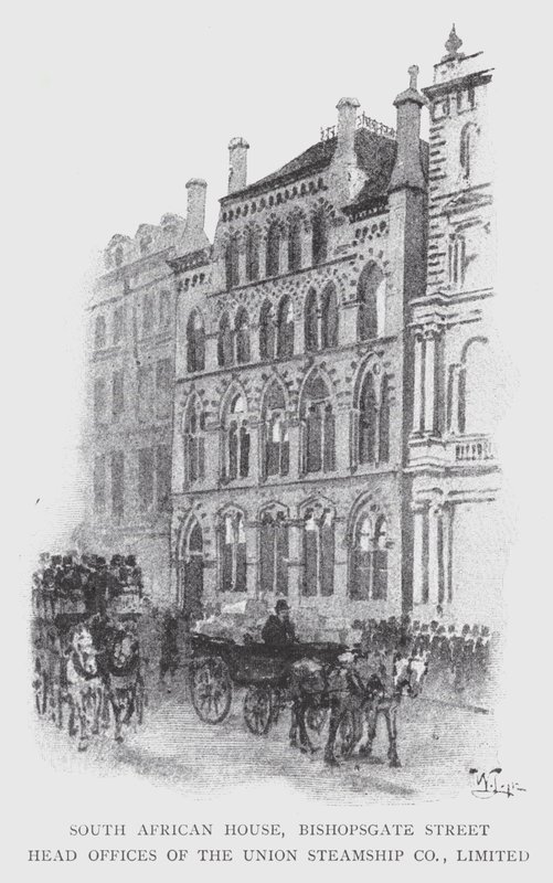 South African House, Bishopsgate Street, Sede centrale della Union Steamship Co, Limited da William Luker