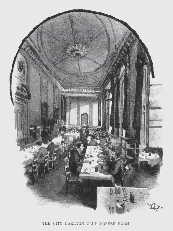 La sala del caffè del City Carlton Club da William Luker