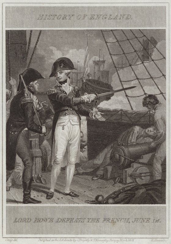 Lord Howe sconfigge i francesi da William Marshall Craig