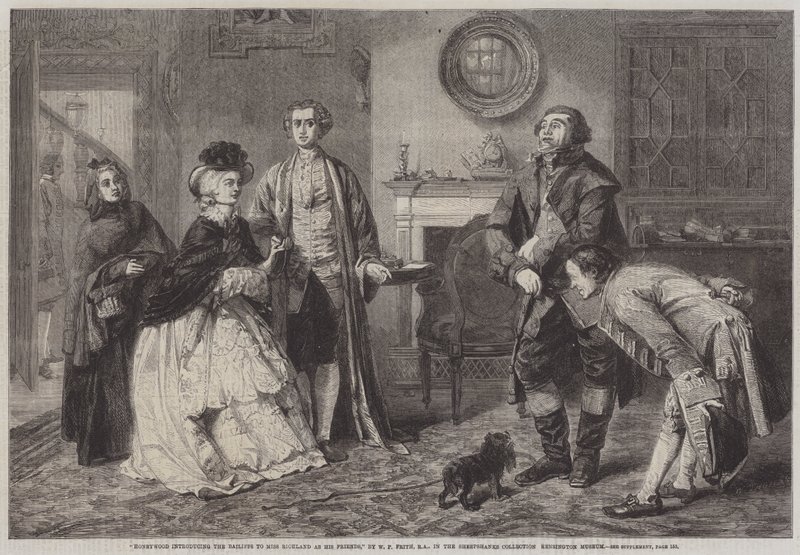 Honeywood presenta i Bailiff a Miss Richland come suoi amici da William Powell Frith