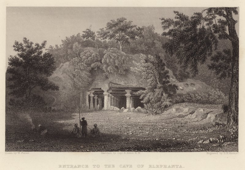 Ingresso alla Grotta di Elephanta da William Purser