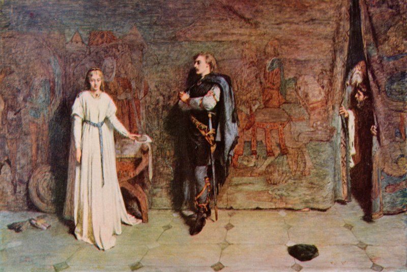 Shakespeare: Amleto e Ofelia, Amleto, Atto III, Scena 1 da William Quiller (after) Orchardson
