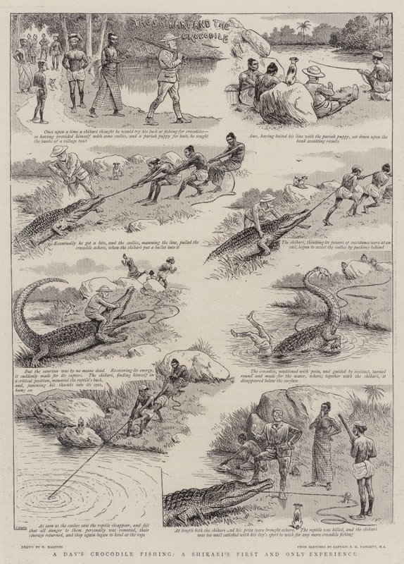 Una giornata di pesca al coccodrillo, la prima e unica esperienza di uno shikari da William Ralston