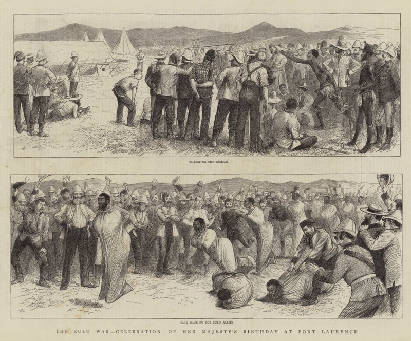 La guerra Zulu, celebrazione del compleanno di Sua Maestà a Fort Laurence da William Ralston