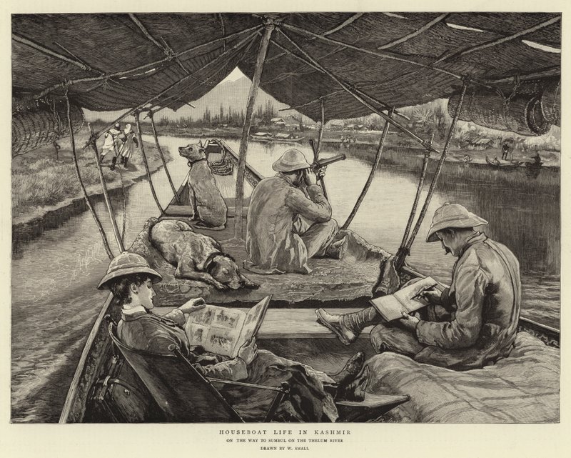 Vita in houseboat in Kashmir da William Small