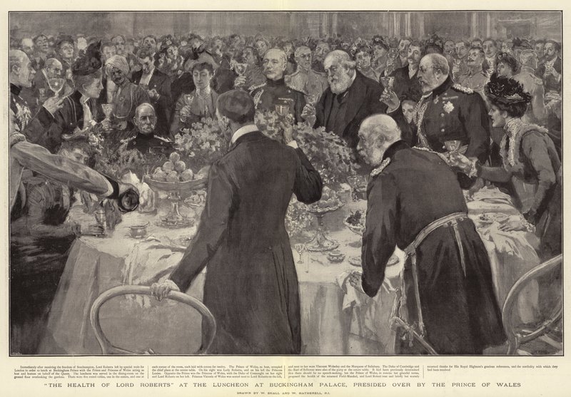 La salute di Lord Roberts al pranzo a Buckingham Palace, presieduto dal Principe di Galles da William Small