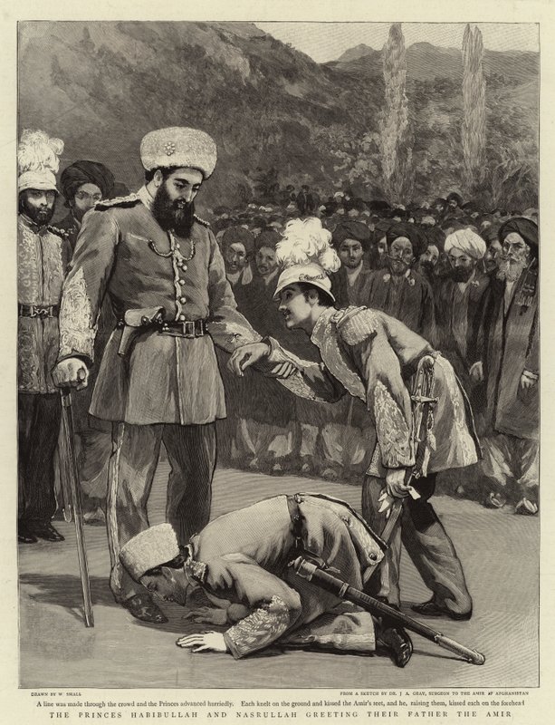 I principi Habibullah e Nasrullah salutano il loro padre l