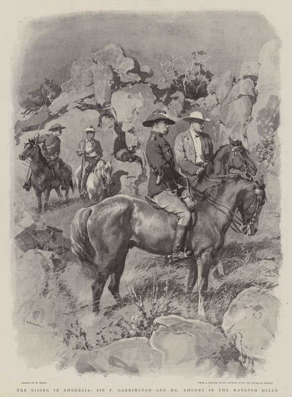La rivolta in Rhodesia, Sir F Carrington e Mr Rhodes nelle colline di Matoppo da William Small