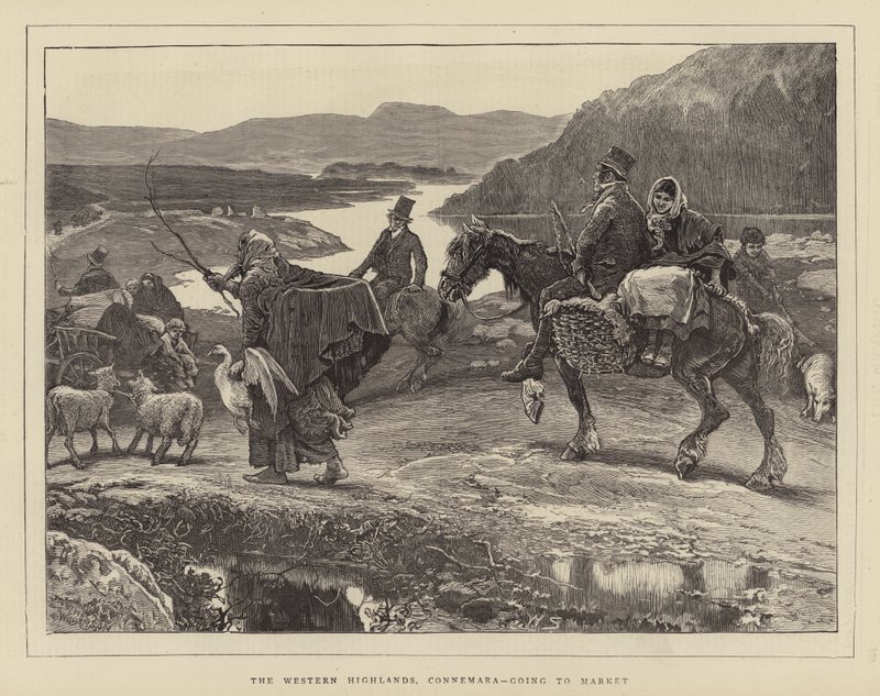 Le Highlands occidentali, Connemara, andando al mercato da William Small