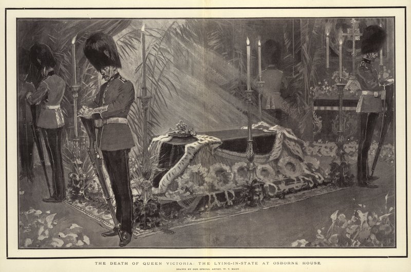 La morte della Regina Vittoria, la camera ardente a Osborne House da William T. Maud
