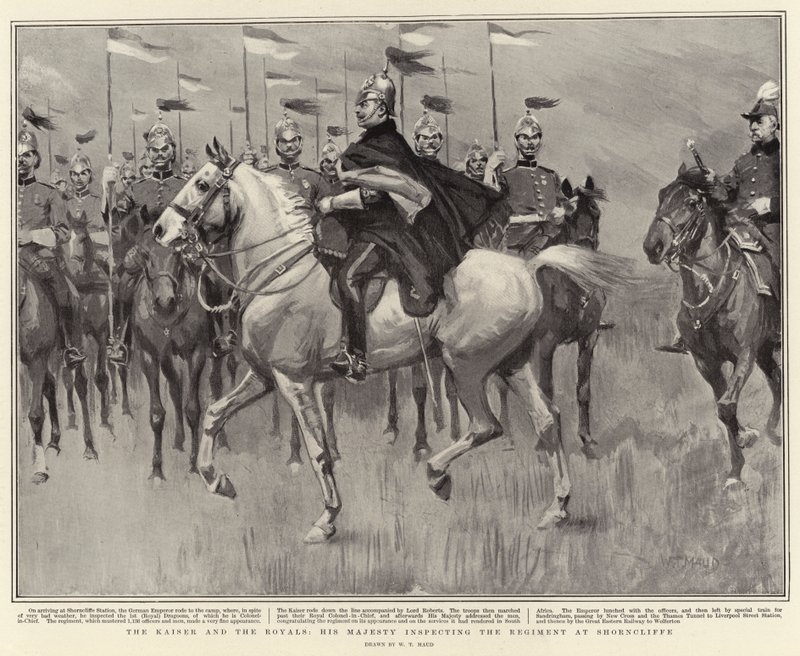 Il Kaiser e i reali, Sua Maestà ispeziona il reggimento a Shorncliffe da William T. Maud