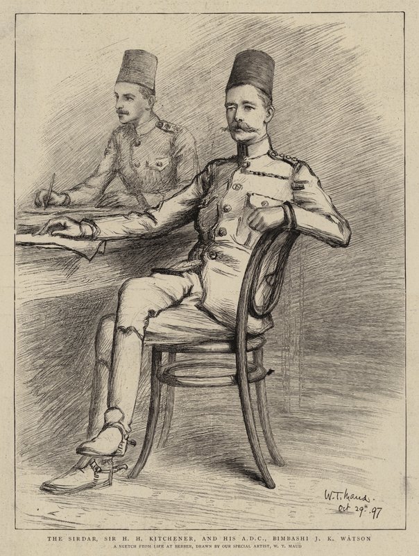 Il Sirdar, Sir H H Kitchener, e il suo ADC, Bimbashi J K Watson da William T. Maud