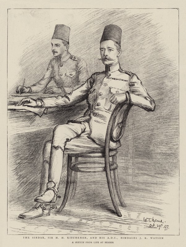 Il Sirdar, Sir H H Kitchener, e il suo ADC, Bimbashi J K Watson da William T. Maud