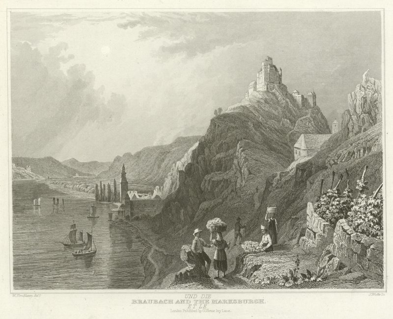 Braubach e il Marksburgh da William Tombleson