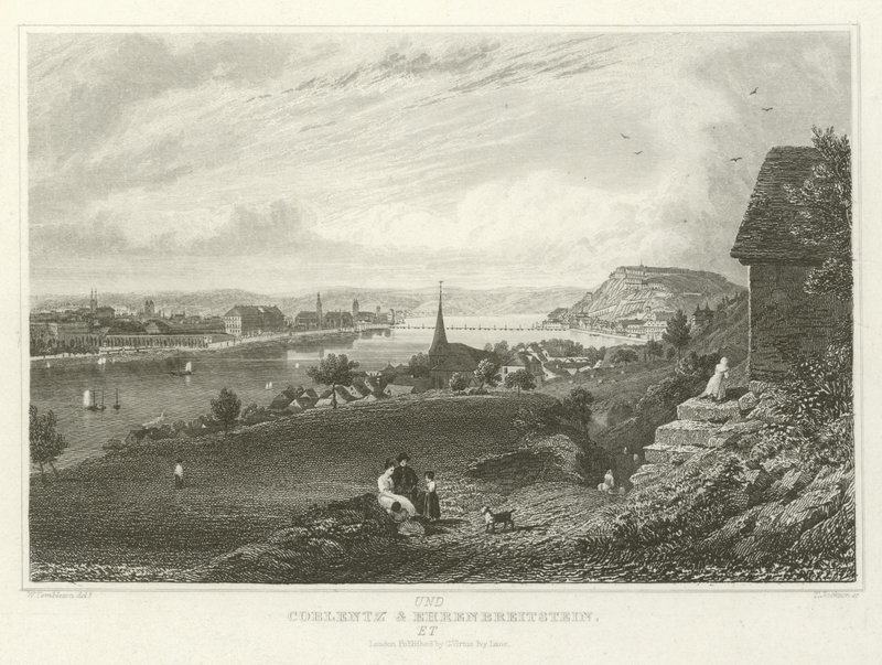 Coblenza ed Ehrenbreitstein da William Tombleson