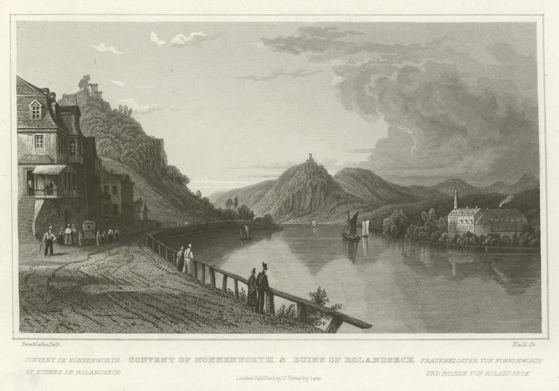Convento di Nonnenworth e rovine di Rolandseck da William Tombleson