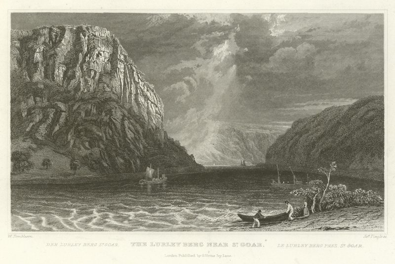 Il Lurley Berg vicino a St Goar da William Tombleson