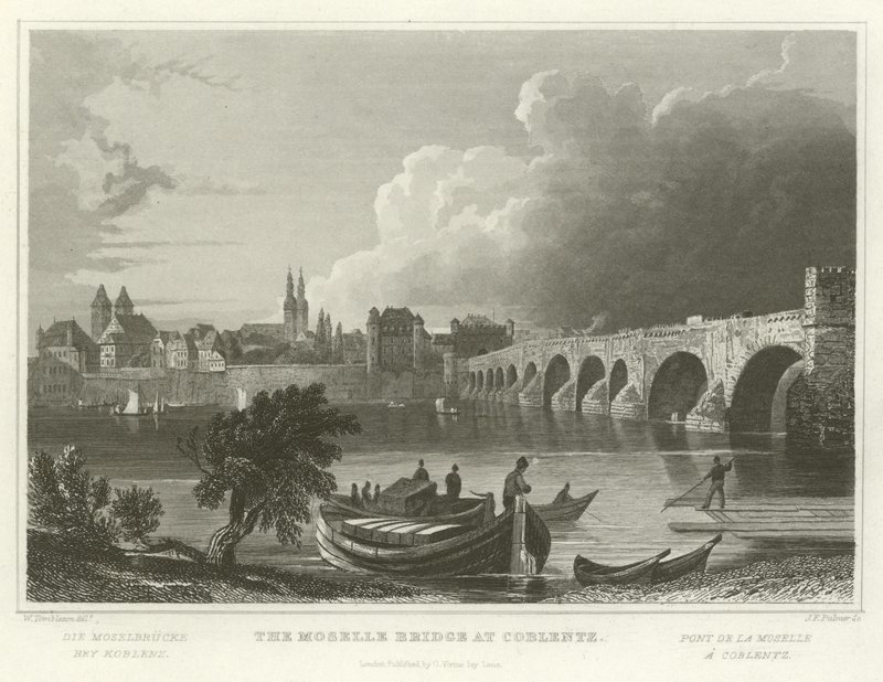 Il ponte della Mosella a Coblenza da William Tombleson