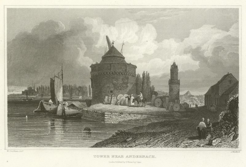 Torre vicino ad Andernach da William Tombleson