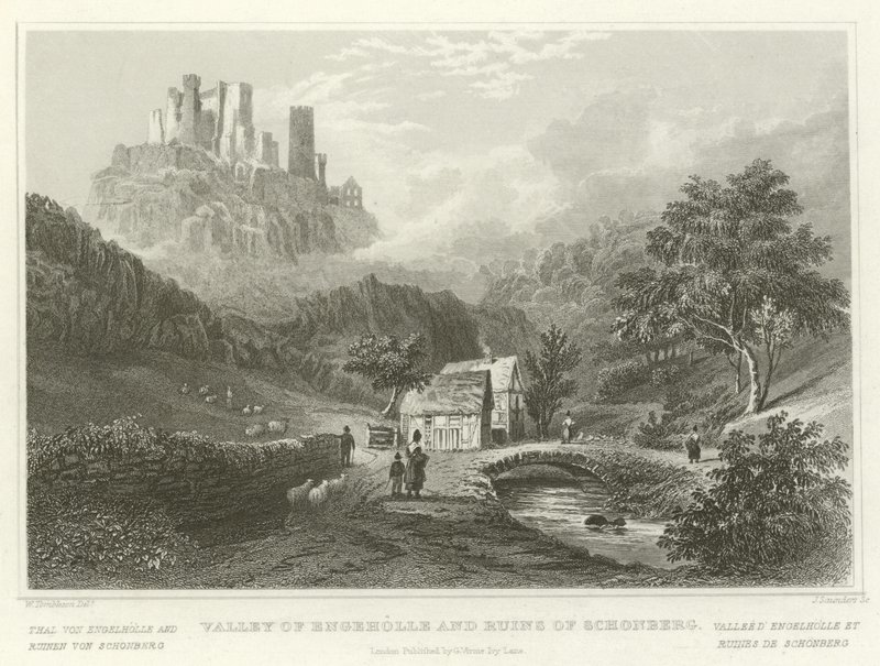 Valle di Engeholle e rovine di Schonberg da William Tombleson