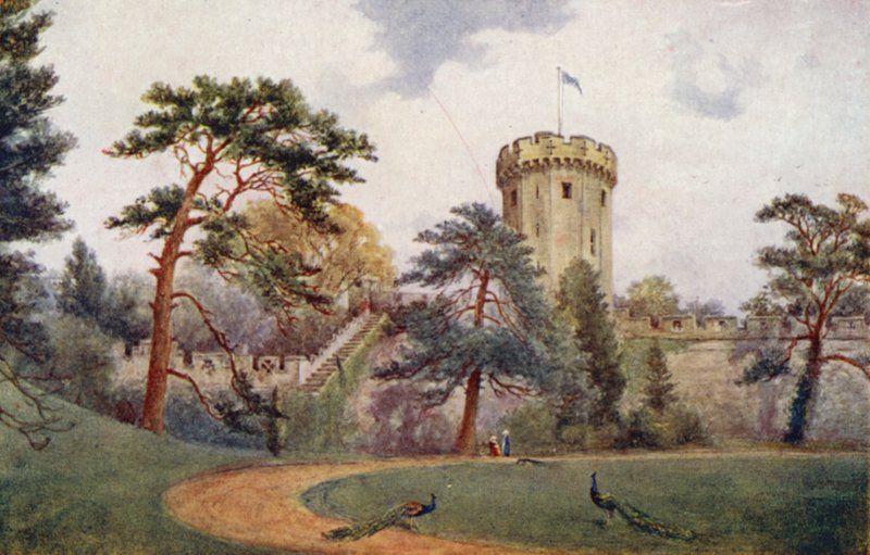 Castello di Warwick: Torre di Guy (litografia a colori) da William W. Quatremain