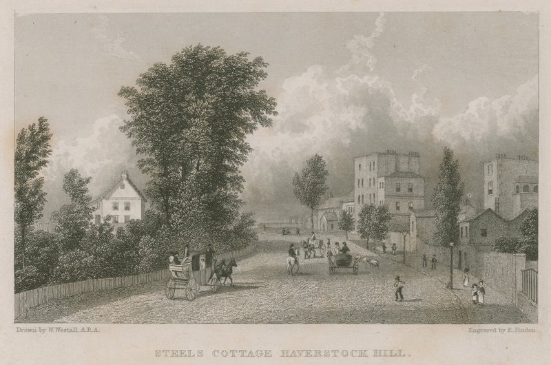 Il cottage di Sir Richard Steele, Haverstock Hill da William Westall