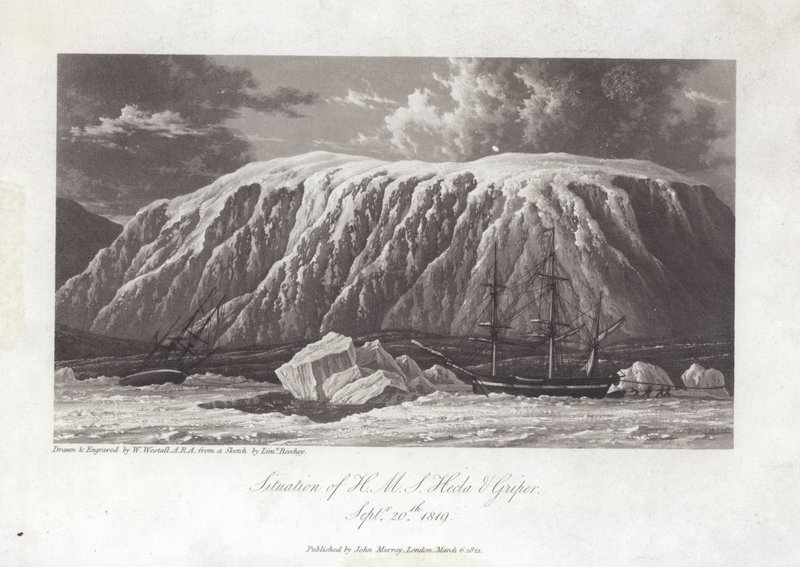 Situazione di H.M.S Hecla e Griper da William Westall