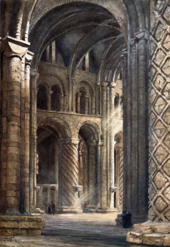 Durham, Interno della Cattedrale guardando attraverso la Navata verso il Transetto Sud da William Wiehe Collins