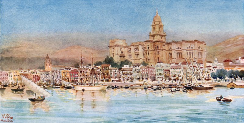 Malaga, vista dal porto da William Wiehe Collins