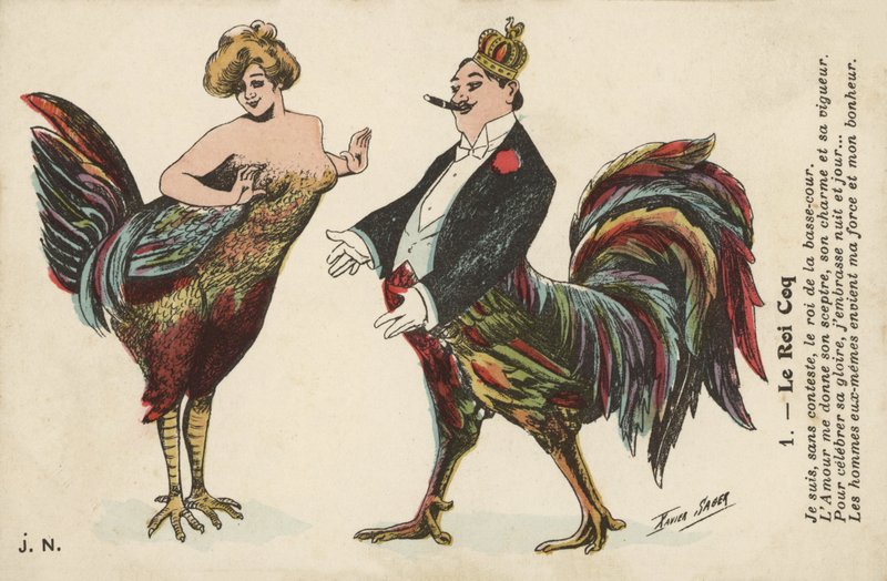 Coppia con piume di pollo da Xavier Sager