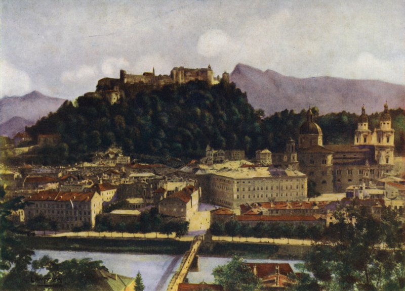 Una vista di Salisburgo e dell