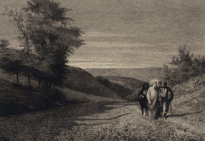 Gesù e i suoi discepoli sulla strada per Cesarea da after Albert Robida