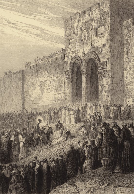 Gesù entra a Gerusalemme da after Albert Robida