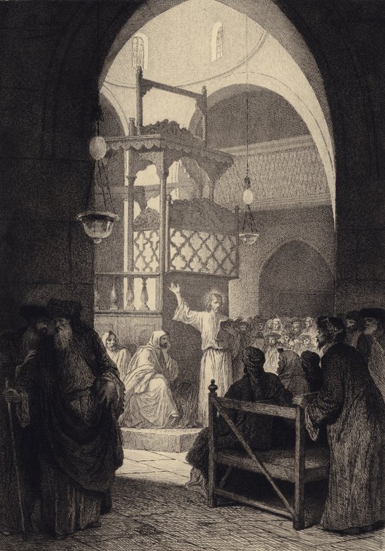 Gesù nella sinagoga da after Albert Robida