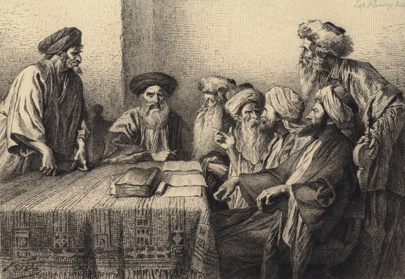 Giuda davanti al Sinedrio da after Albert Robida