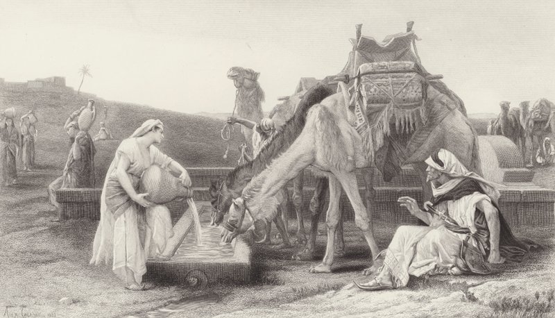 Rebecca ed Eliezer da after Alexandre Cabanel