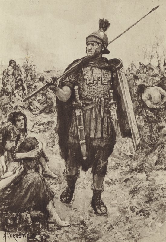Un legionario che sorveglia i prigionieri sul campo da after Amedee Forestier